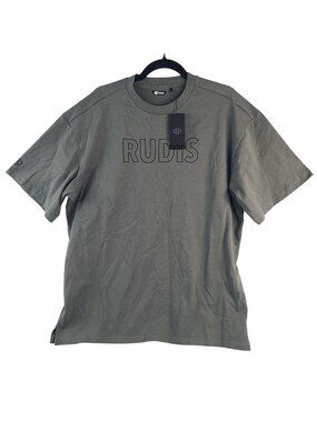 NEW Rudis Knockout Drop Shoulder T-Shirt Dark Olive Sz Large Cotton Casual
